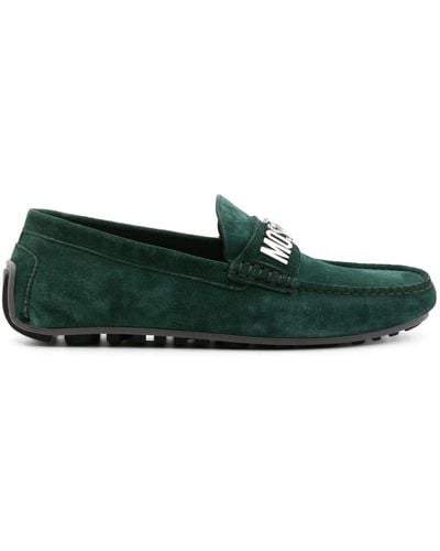 Moschino Loafer aus Wildleder mit Logo - Grün