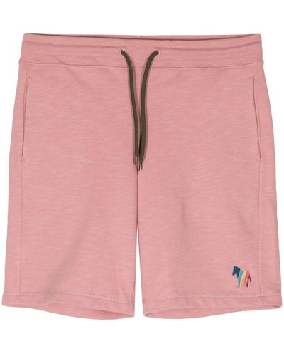 PS by Paul Smith Embroidered-logo Organic Cotton Shorts - Pink