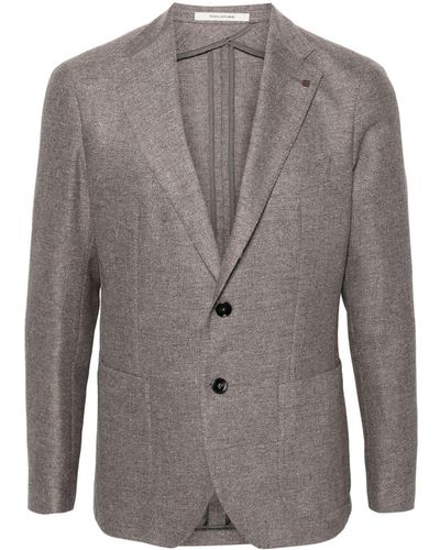 Tagliatore Knitted Silk-blend Blazer - Grey