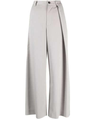 MM6 by Maison Martin Margiela Pleated Cropped Trousers - White