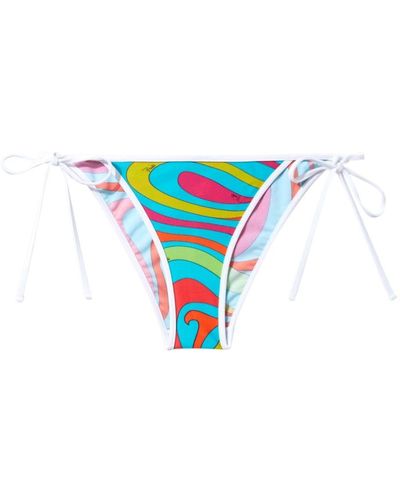 Emilio Pucci Bragas de bikini con estampado Marmo - Azul