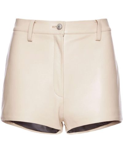 Magda Butrym High-waist Leather Mini Shorts - Natural