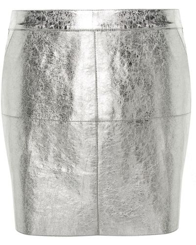 P.A.R.O.S.H. Metallic Mini Skirt - Grey