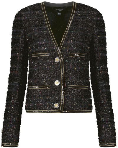 Giambattista Valli Sequin-embellished Tweed Jacket - Black