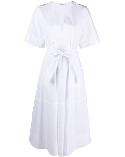 P.A.R.O.S.H. Canyox Belted Maxi Dress - White