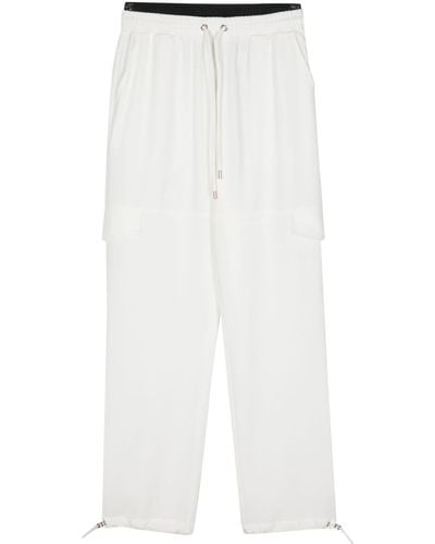 Liu Jo Logo-waistband Drawstring-ankle Pants - White
