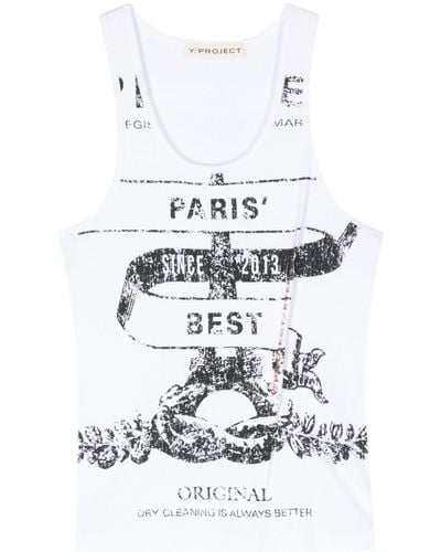 Y. Project Paris' Best-Print Tank Top - White