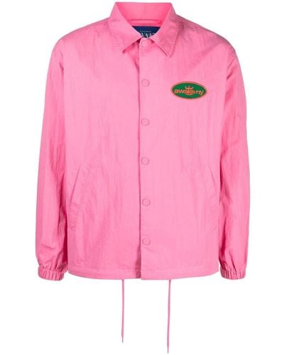 AWAKE NY Logo-patch Shirt Jacket - Pink