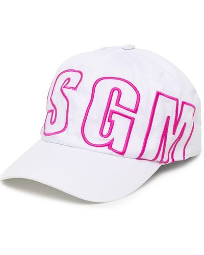 MSGM Baseballkappe mit Logo-Stickerei - Weiß