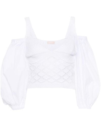 Liu Jo Off-shoulder Cotton Top - White