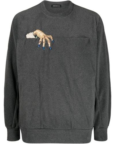 Undercover Embroidered-motif Crew-neck Sweatshirt - Gray