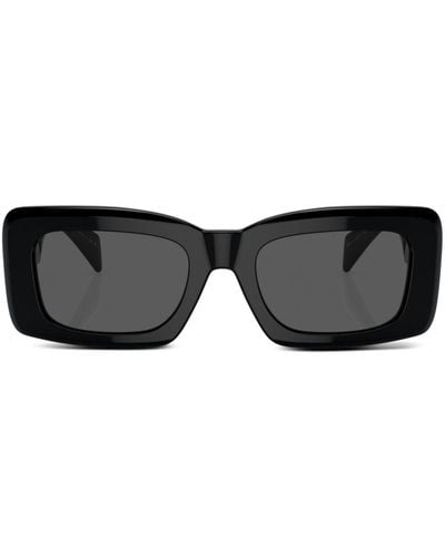 Versace Greca-detail Square-frame Sunglasses - Black
