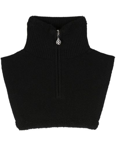 Barrie Cashmere-blend Zip-up Collar - Black