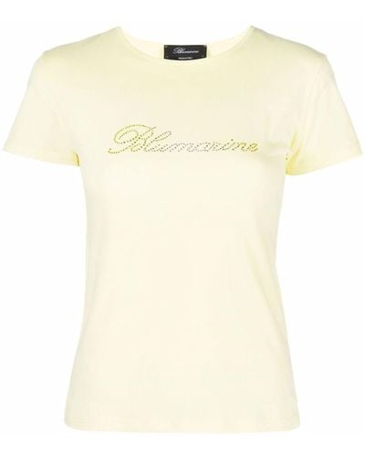 Blumarine T-shirt con strass - Giallo