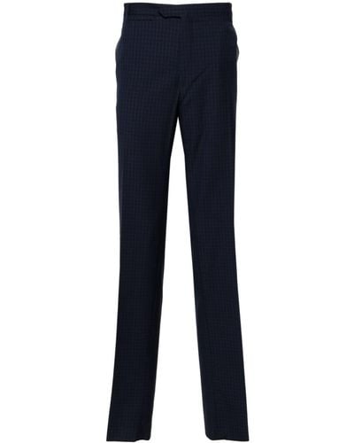 Corneliani Mid-rise Tailored Wool Trousers - Blue
