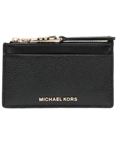 MICHAEL Michael Kors Logo-lettering Pebbled Leather Wallet - Black
