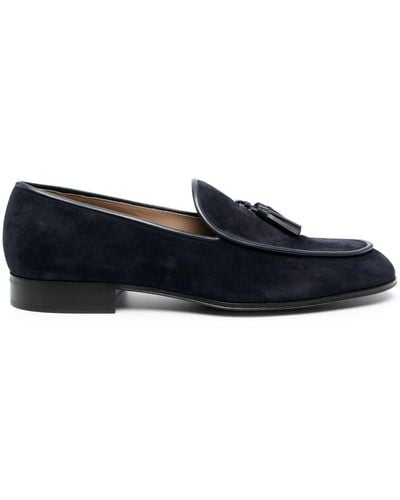 Gianvito Rossi Tassel-detail Suede Loafers - Blue
