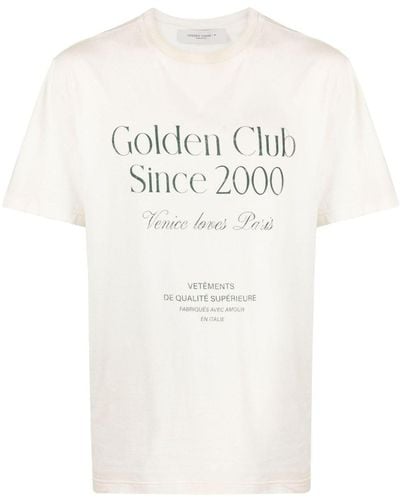 Golden Goose T-shirt en coton à texte imprimé - Multicolore