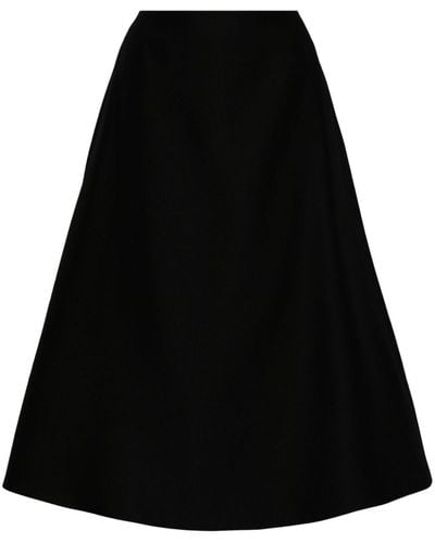 JNBY Wool-blend A-line Midi Skirt - Black