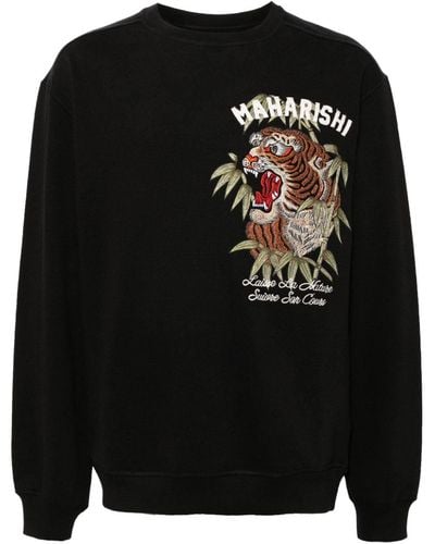 Maharishi Sweater Met Logoprint - Zwart