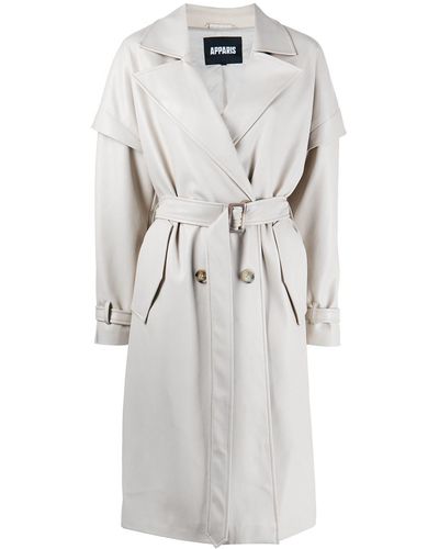 Apparis Natalia Belted Trench - Grey