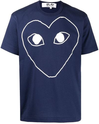 COMME DES GARÇONS PLAY Logo-print Short-sleeved T-shirt - Blue