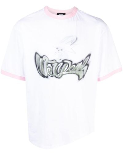 we11done Camiseta con logo estampado - Blanco