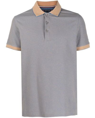 Tommy Hilfiger Logo-plaque Two-tone Polo Shirt - Grey
