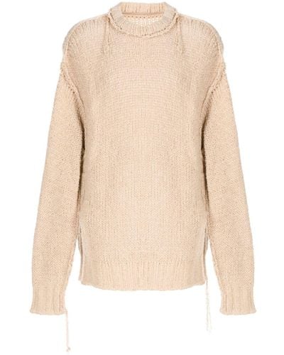 Sacai Long-sleeve Knitted Sweater - Natural
