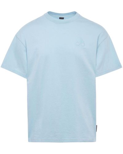 Moose Knuckles Henri T-Shirt mit Logo-Stickerei - Blau