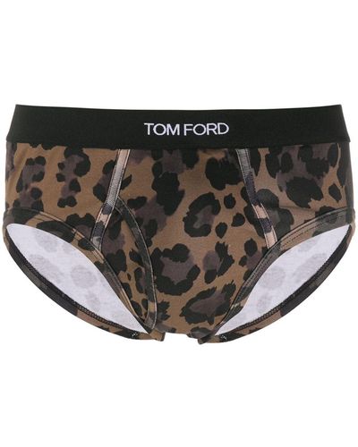Tom Ford Calzoncillos con motivo de leopardo - Negro