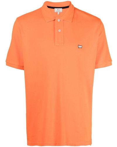 Woolrich Poloshirt Met Plakkaat - Oranje