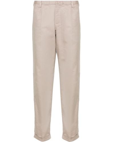 Emporio Armani Cuffed Tapered Pants - Natural