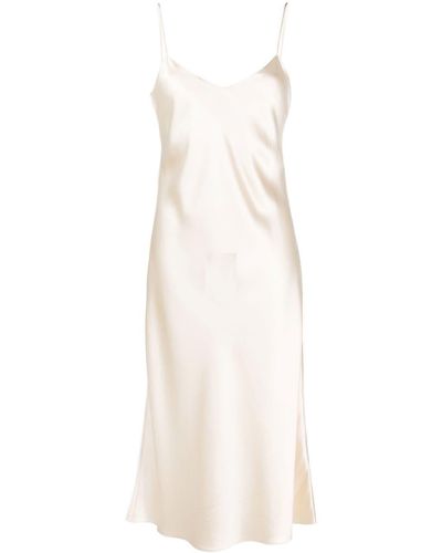 Polo Ralph Lauren V-neck Silk Midi Dress - White