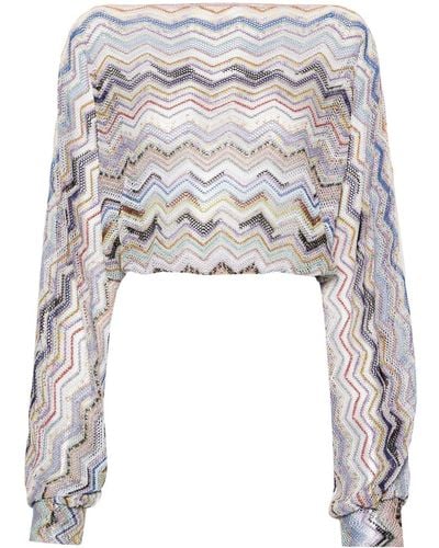 Missoni Zigzag-woven Knitted Top - White