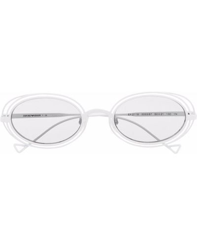 Emporio Armani Transparent Oval-frame Sunglasses - White