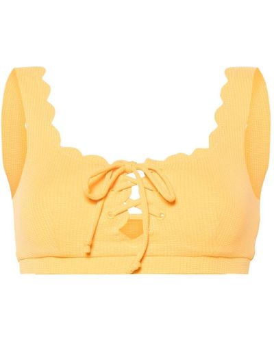Marysia Swim Palm Springs Tie-fastening Bikini Top - Yellow