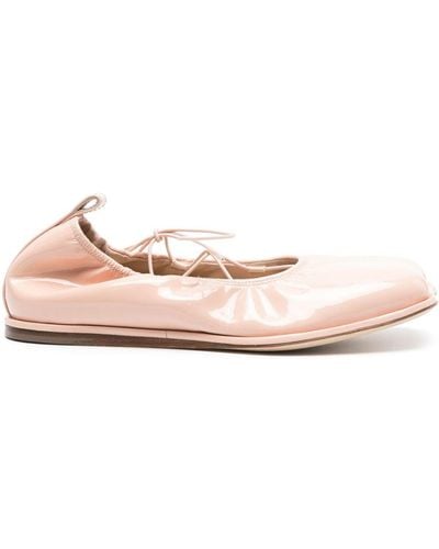 Simone Rocha Heart-toe Patent Leather Ballerina Shoes - Pink