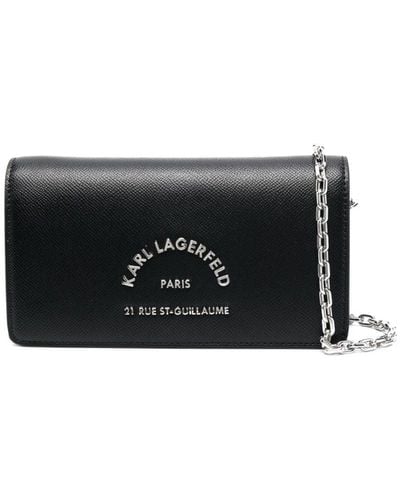 Karl Lagerfeld Rsg Leather Cross Body Bag - Black