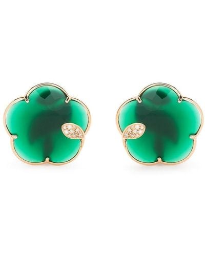 Pasquale Bruni 18kt Rose Gold Ton Joli Green Agate And Diamond Earrings - Pink