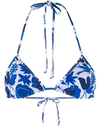 La DoubleJ Printed String Bikini Bottoms - Blue