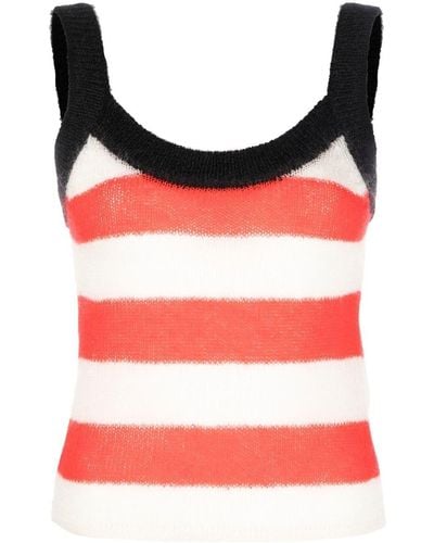 Sunnei Striped-knit Tank Top - Red