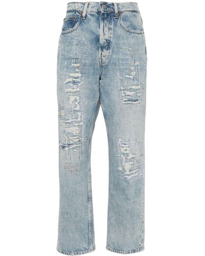 Polo Ralph Lauren High-rise Straight-leg Cotton Jeans - Blue