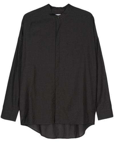 Attachment Overhemd Met Bandkraag - Zwart