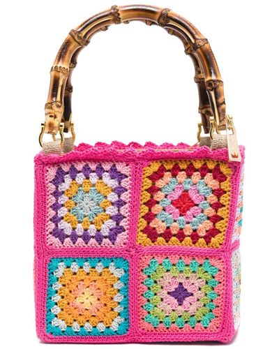 La Milanesa Mini Summer Crochet Tote Bag - Pink
