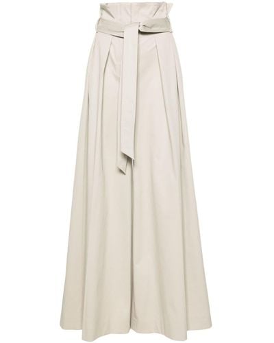 Moschino Belted Wide-leg Trousers - Natural