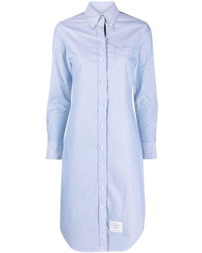 Thom Browne Oxford-cotton Shirtdress - Blue