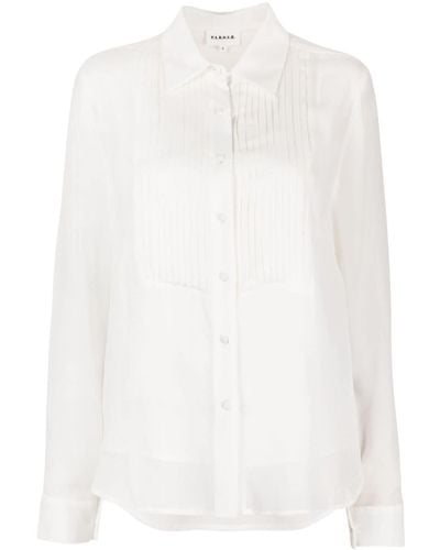 P.A.R.O.S.H. Pintuck-detail Silk Shirt - White