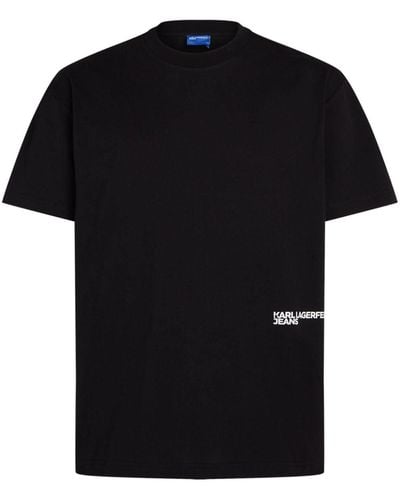 Karl Lagerfeld Graphic-print Organic Cotton T-shirt - Black