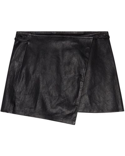DIESEL L-kesselle Leather Skirt - Black